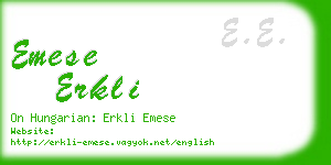 emese erkli business card